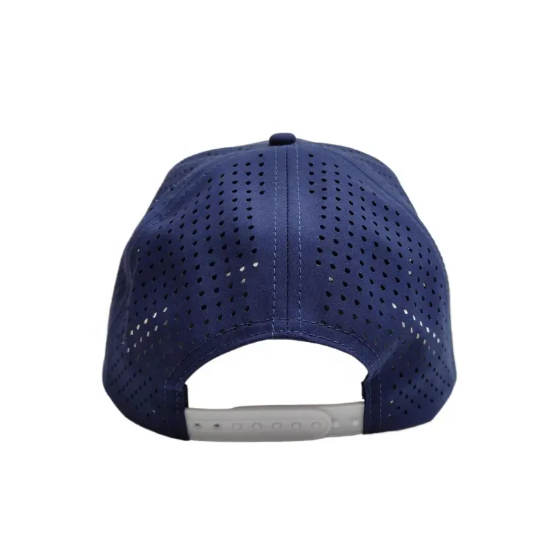 Kişilik sokak 5-Panel 3D nakış özel Logo ile beyzbol şapkası Trendy Polyester Golf kap su geçirmez lazer delme