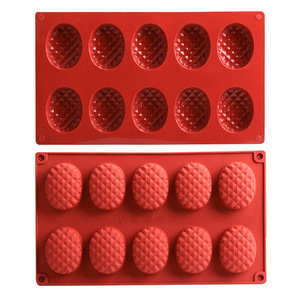 <b>Silicone</b> Oval Cake Mold 8 Cavity Flexible Non Toxic Reusable <b>Baking</b> Tool For Mousse Chocolate Pudding DIY Fruit Pineapple - Product Image 1