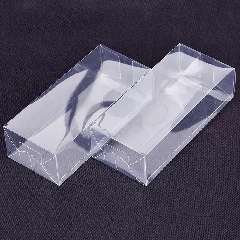 IMEE 도매 재고 공장 사용자 정의 크기 투명 두꺼운 PVC 플라스틱 접는 사각형 상자