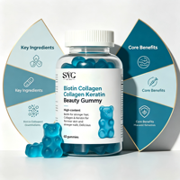 Gummies de beauté OEM ODM à marque privée, Biotine Collagène Kératine, 60 pièces en forme d'ours, Formule personnalisée, Complément pour la croissance des cheveux, de la peau et des ongles