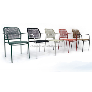 Silla con marco de metal vendedora caliente, muebles de jardín, silla de Patio barata, silla apilable de ratán PE para exteriores - Product Image 6