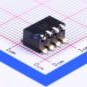 EPM-04-V-T/R DIP Switch SMD-8P,6x10.1mm Switch Piano Key Single Pole Single Throw 4 2.54mm - Product Image 1