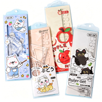 Ensemble de règles géométriques en plastique transparent de 20 cm, kit d'outils de dessin mathématique pour étudiants, 4 pièces, outils de mesure pour l'école et le bureau
