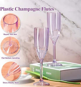 Flûtes à champagne en plastique violet clair de qualité supérieure, <span class=keywords><strong>incassables</strong></span>, réutilisables, en acrylique, <span class=keywords><strong>pour</strong></span> événements de mariage, 5,4 oz - Product Image 4