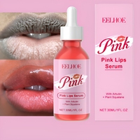 Sérum pour les lèvres rose pour les pigmentations foncées : éclaircissement rapide, exfoliant et traitement brillant repulpant, sérum repulpant pour les lèvres pour hommes et femmes