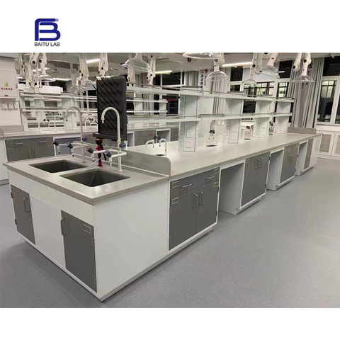 ODM OEM Laboratory Table Wood Steel Workbench Chemical Resistant Lab Top Work Bench Furniture