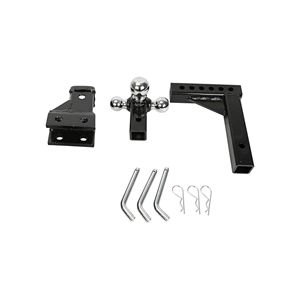 6 Trous 3-Ball Triple Ball Swivel Réglable Drop Turn Remorque Remorquage 2 ''Hitch Mount Réglable Ball Mount pour 2" Récepteur Noir - Product Image 6