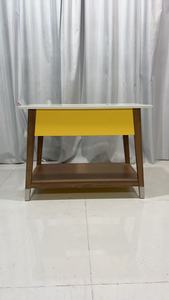 Mobile Lavabo Commerciale per Camere d'Albergo, Lavabo da <span class=keywords><strong>Bagno</strong></span> Freestanding con Top in Quarzo, Gambe in Metallo e Vano Contenitore Aperto per Hotel di Lusso - Product Image 2