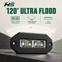 Projecteur de travail LED HSSH 4 pouces 40W ultra-plat à montage encastré, éclairage de scène ultra-large pour camion, SUV, VTT, UTV