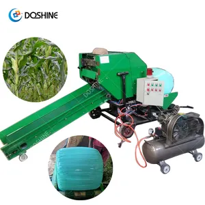 Good Feedback Corn Stalk Silage Bale Making Machine Fresh Peanut Straw Baler And Wrapper Fodder Bales Baling Wrapping Machine