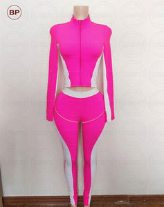 Y2k महिला कपड़े कस्टम लोगो ट्रैकसूट जॉगर सेट लंबे लड़की के अनुकूल लेगिंग 2 पीस लाउंज सेट - Product Image 6