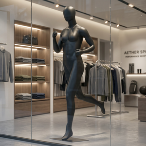 Sports Cloth Display Used Black Fiberglass Women Running Model with Head Detachable for Sportswear Fashion Mannequin - Product Image 6