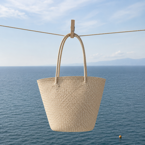 Eco-friendly <b>Straw</b> Tote <b>Bag</b> Solid Color Bohemian Style Open Top Custom Design Beach Women's Summer Handbag - Product Image 5