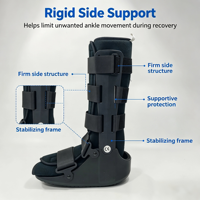 Botte orthopédique de récupération post-fracture en TPR antidérapante avec doublure amovible en polaire et fermeture Velcro, modèle Walker Ergonomic, qualité médicale supérieure, vente en gros