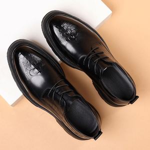 Oxford Vintage Blue and Red Mixed Color Design Waterproof <b>Height</b> <b>Increasing</b> Autumn Men's Business Office <b>Shoes</b> - Product Image 6