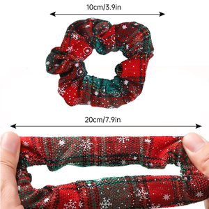 Nuevo Anillo para el cabello lazo para el cabello de invierno Scrunchie banda elástica para el cabello accesorios Navidad <span class=keywords><strong>Plaid</strong></span> Scrunchy - Product Image 6