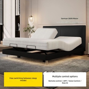 Cadre de lit électrique intelligent réglable en cuir luxueux et moderne |   Lit plateforme zéro gravité avec chargement USB |   Très résistant - Product Image 3