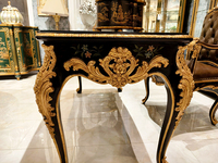 Bureau en bois massif de style européen Yips LD-2503-2367 pour salle d'étude, chambre à coucher, motif floral et d'oiseaux peint à la main, classique