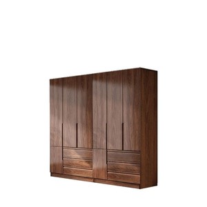 Chinese Style Solid Walnut Wardrobe With Mirror Multi Layer <b>Storage</b> Bedroom <b>Dressing</b> Cabinet - Product Image 5
