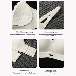 Custom logo Eraser Wire Free Push up Lightweight Jelly Strip Mesh Cut Out Deep V Neck Soft Traceless for Women <strong>Bra</strong> - Product Image 4