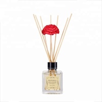 Bouteille colorée en céramique de 100ml faite à la main, diffuseur de roseaux de fleurs en bois pour le parfum de la maison