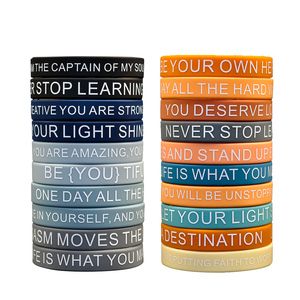 Bracelets en silicone avec citation inspirante, bracelets en caoutchouc colorés inspirants <span class=keywords><strong>pour</strong></span> femmes, hommes, adolescents, cadeaux <span class=keywords><strong>pour</strong></span> les fêtes <span class=keywords><strong>de</strong></span> bureau - Product Image 4
