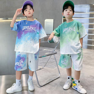Vêtements pour enfants de 1 à 12 ans, vente en gros, <span class=keywords><strong>ensemble</strong></span> de 2 pièces, t-<span class=keywords><strong>shirt</strong></span> et <span class=keywords><strong>short</strong></span>, <span class=keywords><strong>ensemble</strong></span> de vêtements d'été pour adolescents, garçons - Product Image 1