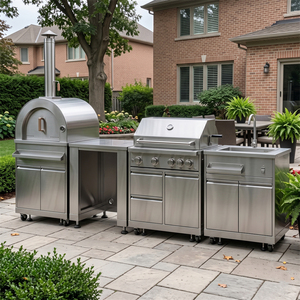 OEM Modulares Outdoor-Küchenset Stoßfeste Edelstahl-Außenküchenschränke Langlebig und Robust für den Garten - Product Image 1