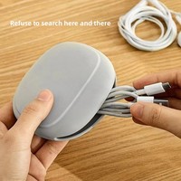 Étui en silicone portable pour écouteurs, câbles, chargeurs, organiseur en silicone pour petits objets, sac de rangement