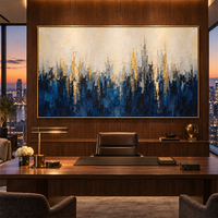 Peinture à l'huile de paysage de montagne, lac enneigé, fleurs sauvages, impressionniste, toile texturée, art mural pour la décoration du salon