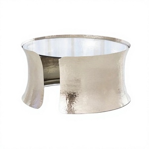 Niquelado con parte superior de vidrio Proveedor de muebles de uso general Restaurante Mesa central Hogar Cama Habitación y sala de estar Mesa de centro - Product Image 1