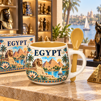 Afrikanische Ägypten-Pyramiden-Souvenirs: Keramikbecher mit Sphinx-Design, individuelle Wahrzeichen-Porzellan-Tasse, OEM/ODM Großhandelslieferant