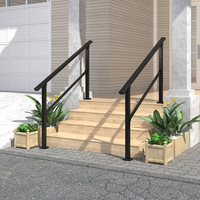 Outdoor-Schmiedeeisen-Treppen- und Veranda-Sicherheitsgeländer mit Rutschfesten Stufen (2-5 Stufen)