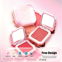 Palette de fard à joues pressé haute pigmentation personnalisée avec logo, marque privée, soyeuse, végane, rose, pour les joues