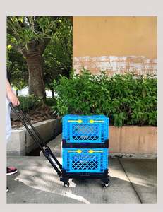 Chariot de courses pliable durable et imperméable avec roues en PU de 4 pouces et grande capacité - Product Image 6