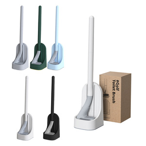 Brosse de toilette de golf avec manche long en plastique détachable, tête de brosse en TPR, étanche et portable, action de raclette, conception brevetée - Product Image 1