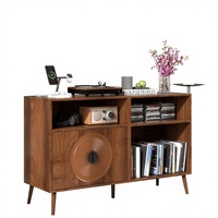Meubles de salon support de tourne-disque en bois grand support de platine vinyle Table de stockage de disques