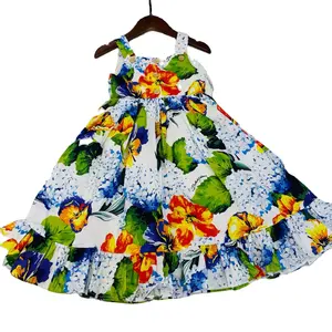 Nueva llegada vestido de niña de las flores de alta calidad bebé niñas Casual elegante otoño manga corta niños vestidos casuales estilo OEM