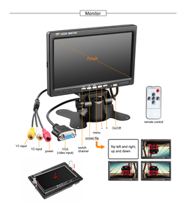 Surveil System Kit 4 Channel GPS WIFI <strong>Mdvr</strong> Real-time Monitoring Mobile Car Dvr with 4 Car Cameras and 7inch VGA Monitor - Product Image 2