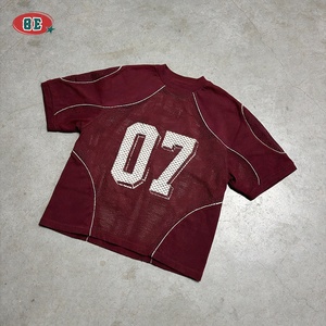 T-shirt <span class=keywords><strong>di</strong></span> Alta Qualità Stampate, Vestibilità Ampia, Maglia da Calcio, T-shirt Sportiva Casual da Palestra, Manica Corta, T-shirt Cropped <span class=keywords><strong>di</strong></span> Design, Estive - Product Image 1