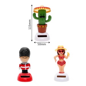 Soldado Cactus, Decoración para el Tablero del Auto, con Energía Solar, Baila y Mueve la Cabeza, Adornos Lindos para Autos de Chicas, Accesorios de Auto de Dibujos Animados - Product Image 6