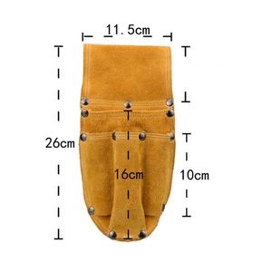4 Pockets Suede Leather <b>Tool</b> Pouch Durable General Construction Leather <b>Tool</b> <b>Belt</b> - Product Image 5