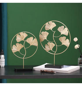 Decorazione della casa nordica ornamenti dorati arredamento soggiorno foglia di <span class=keywords><strong>ferro</strong></span> <span class=keywords><strong>battuto</strong></span> scultura Desktop decorazione della scrivania - Product Image 4