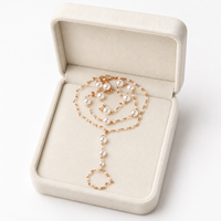 Sandales vintage bohèmes plaquées or avec perles pour femme, double chaîne de cheville, anneau de pied, bijoux de plage pour mariage, vente en gros