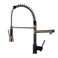 Robinet de cuisine moderne en acier inoxydable chromé, double poignée, bec pivotant à 360 degrés, résistant à la corrosion, facile à nettoyer