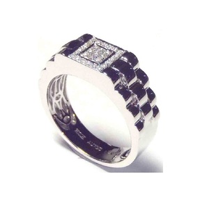 Bague en or blanc pour homme, bijoux rond, à la mode, prix d'usine, vêtements quotidiens, Son mari, cadeau idéal, 18 Carat - Product Image 2