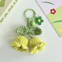 Porte-clés fleurs artificielles au crochet : Muguet, Fleurs en relief, Campanules, Bleuets, faits main