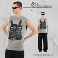 Rompi Pria Batik Poliester/Katun 275g Musim Semi/Panas 2026, Model Longgar, Bernapas, Sablon Personal, Produksi Pabrik