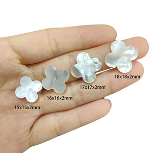 Piedras Preciosas de Concha Natural Blanca, Joyería de Trébol de Cuatro Hojas, Cuentas Sueltas de Concha de Nácar - Product Image 4