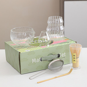 Emode Kit de Matcha en Verre de Style Japonais de Haute Qualité, Coffret Cadeau 6 Pièces avec Bol - Product Image 1